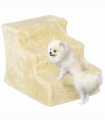PawHut Three-Step Portable Dog Stairs with Washable Plush Cover