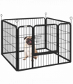 Pawhut Metal Pet Playpen Dog Kennel w/Door Latches In/Outdoor Use 82Lx82Wx60Hcm