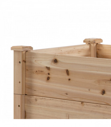 Wooden Raised Bed 3-Tier Planter Kit Elevated Plant Box 124x124x56cm
