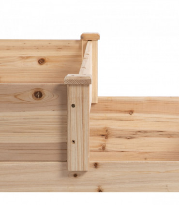 Wooden Raised Bed 3-Tier Planter Kit Elevated Plant Box 124x124x56cm