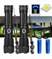 2 Pack USB Rechargeable LED Flashlight 5-Mode Outdoor Camping Hiking Flashlight WorkLight