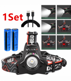 USB Rechargeable LED Headlamp Zoomable 3-Modes Camping Hiking HeadLamp Worklight