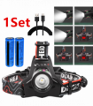 USB Rechargeable LED Headlamp Zoomable 3-Modes Camping Hiking HeadLamp Worklight