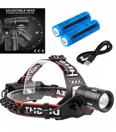 USB Rechargeable LED Headlamp Zoomable 3-Modes Camping Hiking HeadLamp Worklight