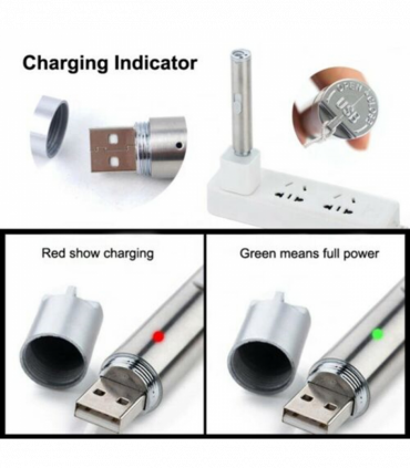 2PCS 3 in1 1mw USB Rechargeable Pet Toy Pen Flashlight Red laser Beam UV Light 3-Modes Lamp