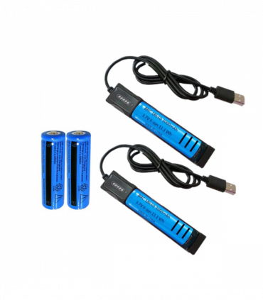 4pcs 3000mAh 18650 Rechargeable Batteries+2x USB Battery Charger Set For Fashlight headlamp