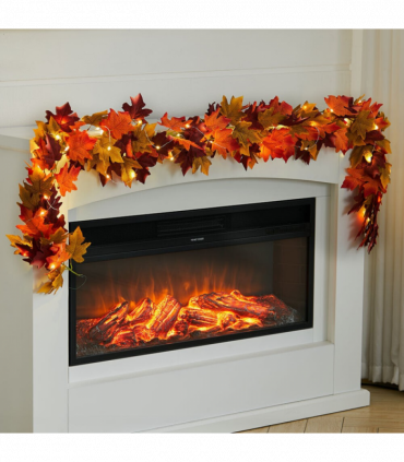 Halloween Christmas 6FT Autumn Fall Maple Leaves Wreath Garland Hanging Plant