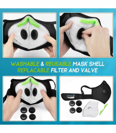 Reusable Half Face Cover Mask w/ Filter Cycling Outdoor Sport Face Mask