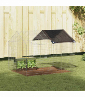 vidaXL Rabbit Cage Silver 100 x 78 x 78 cm Galvanised Steel