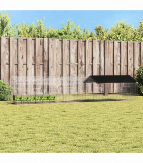 vidaXL Rabbit Cage Silver 400 x 78 x 78 cm Galvanised Steel