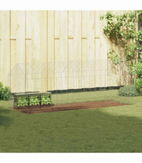 vidaXL Rabbit Cage Silver 200 x 78 x 78 cm Galvanised Steel