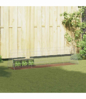 vidaXL Rabbit Cage Silver 215 x 55 x 55 cm Galvanised Steel