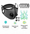 Reusable Half Face Cover Mask w/ Filter Cycling Outdoor Sport Face Mask Grey