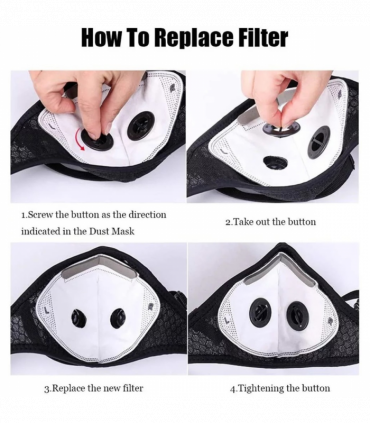 Reusable Half Face Cover Mask w/ Filter Cycling Outdoor Sport Face Mask Grey