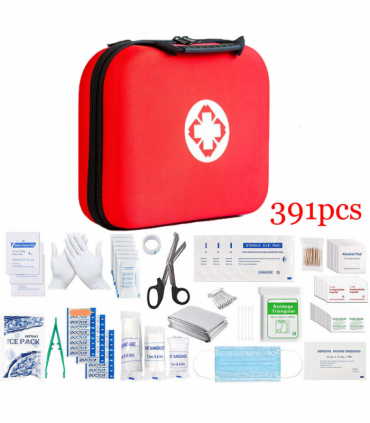 391pcs First Aid Kit Medical Emergency Travel Home Car Taxi Work 1ST Aid Bag