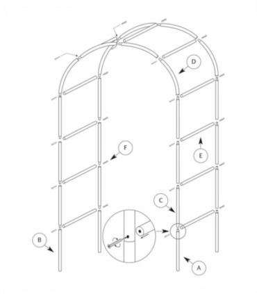 7.9FT Garden Arch Trellis Arched Balloon Climbing Plant Metal Tubular Archway