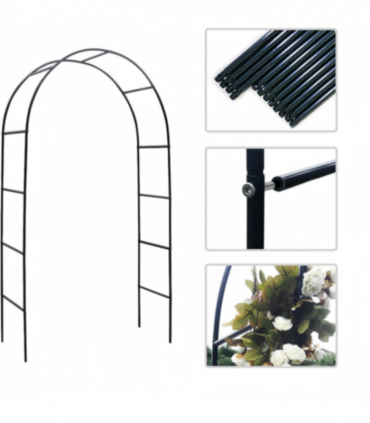 7.9FT Garden Arch Trellis Arched Balloon Climbing Plant Metal Tubular Archway
