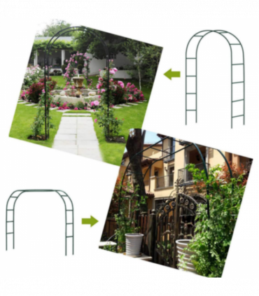 7.9FT Garden Arch Trellis Arched Balloon Climbing Plant Metal Tubular Archway