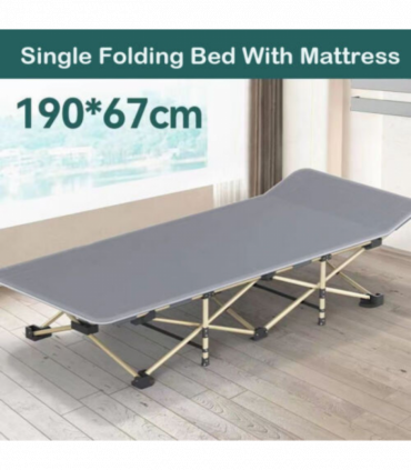 Heavy Duty Single Folding Bed  Camping Travel Guest Lightweight