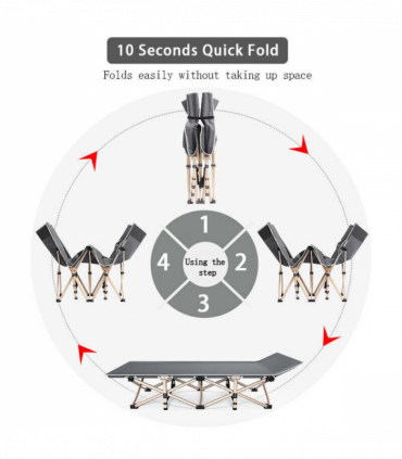 Heavy Duty Single Folding Bed  Camping Travel Guest Lightweight