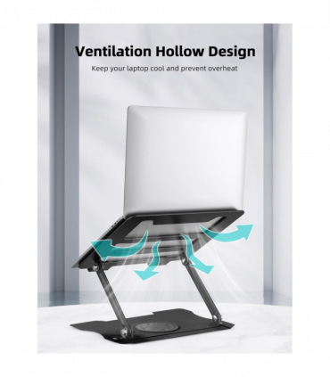 360Â° Metal Portable Laptop Tablet Stand Riser Bracket Adjustable Holder For Desk