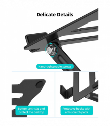 360Â° Metal Portable Laptop Tablet Stand Riser Bracket Adjustable Holder For Desk