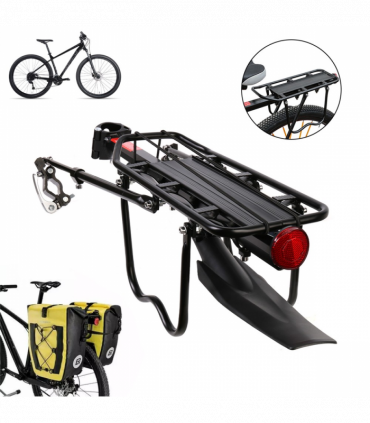 Aluminum Alloy Bicycle Rear Pannier Rack Mountain Bike Rear Carrier with Adjustable Fender