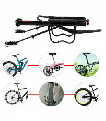 Aluminum Alloy Bicycle Rear Pannier Rack Mountain Bike Rear Carrier with Adjustable Fender