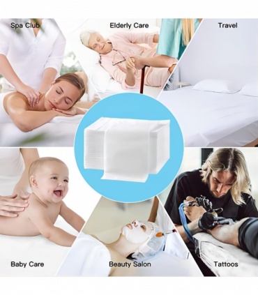 Disposable Massage Bed Face Covers, Non-Woven Fabric of Beauty Chair Sheets, Oil-Waterproof Spa Bed Sheets for Beauty Salon, Hotels, Tattoo