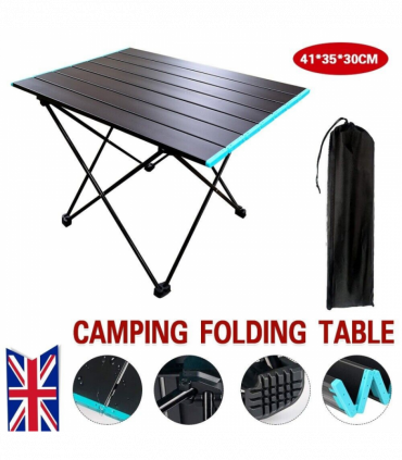 Folding Camping Table Light Weight Portable Aluminium Frame Outdoor Picnic Bag