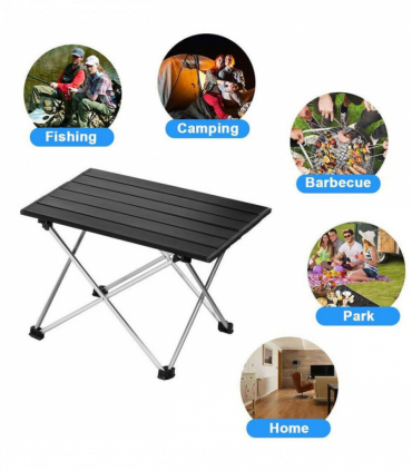 Folding Camping Table Light Weight Portable Aluminium Frame Outdoor Picnic Bag
