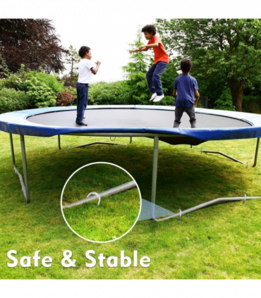 8PCS Heavy Duty Trampoline J-Shaped Metal Wind Stakes Pegs Tent Ground Anchor-