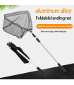 Foldable Landing Net Aluminum Alloy Frame Fishing Replacement Triangular Fishing For Easy Catches Portable Net Corrosions Resistant For Outdoor Activity
