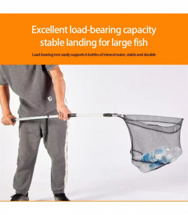 Foldable Landing Net Aluminum Alloy Frame Fishing Replacement Triangular Fishing For Easy Catches Portable Net Corrosions Resistant For Outdoor Activity