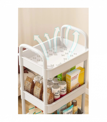 3 Tier Storage Trolley Cart on Wheels Kitchen Bathroom Laundry Rolling Rack