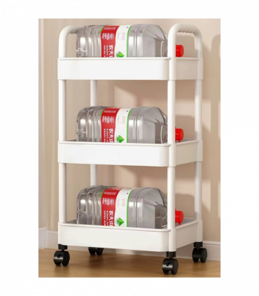 3 Tier Storage Trolley Cart on Wheels Kitchen Bathroom Laundry Rolling Rack