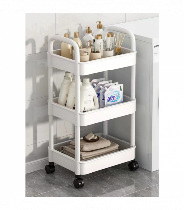 3 Tier Storage Trolley Cart on Wheels Kitchen Bathroom Laundry Rolling Rack