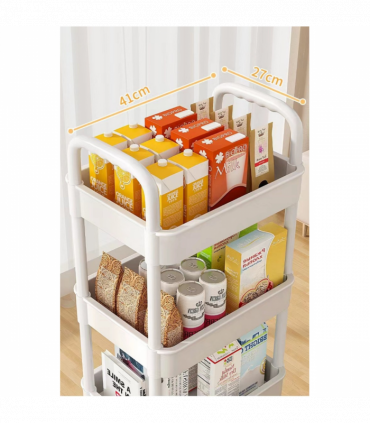 3 Tier Storage Trolley Cart on Wheels Kitchen Bathroom Laundry Rolling Rack