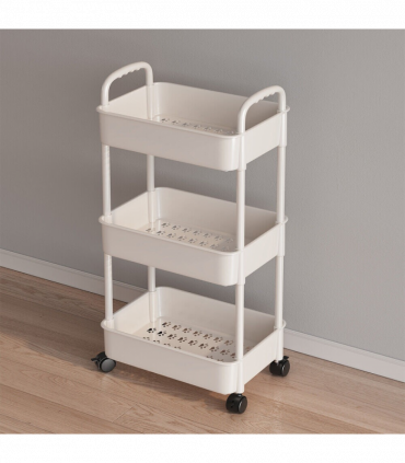 3 Tier Storage Trolley Cart on Wheels Kitchen Bathroom Laundry Rolling Rack