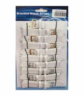 Leather White Watch Straps Pk10 size 22mm 1005.02