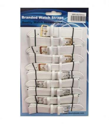 Leather White Watch Straps Pk10 size 22mm 1005.02
