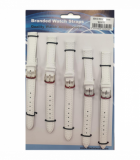 White Leather Watch Straps Pk5 size 14mm 1015W