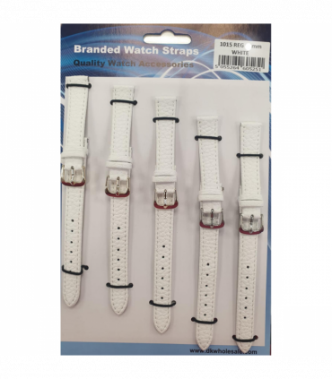 White Leather Watch Straps Pk5 size 14mm 1015W