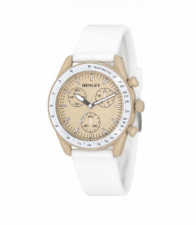 Henley Ladies Pastel Coloured Silicone Sports Watch White/Stone H06179.2