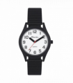 Ravel Mens Basic Bold Easy Read Expander Bracelet Watch White/Black R0225