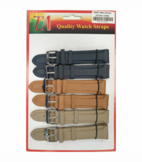 R007-006 22MM 5PK PADDED COLOUR WATCH STRAPS