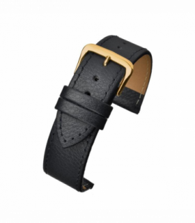 Black Buffalo Grain Leather Watch Strap 10mm