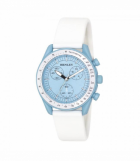 Henley Ladies Pastel Coloured Silicone Sports Watch White/Blue H06179.6