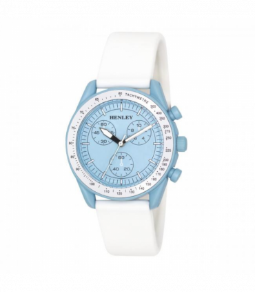 Henley Ladies Pastel Coloured Silicone Sports Watch White/Blue H06179.6