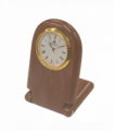 Imperial Miniature Desk Clock with Wood Matt Brown Gold Trim IMP305 - CLEARANCE NEEDS RE-BATTERY